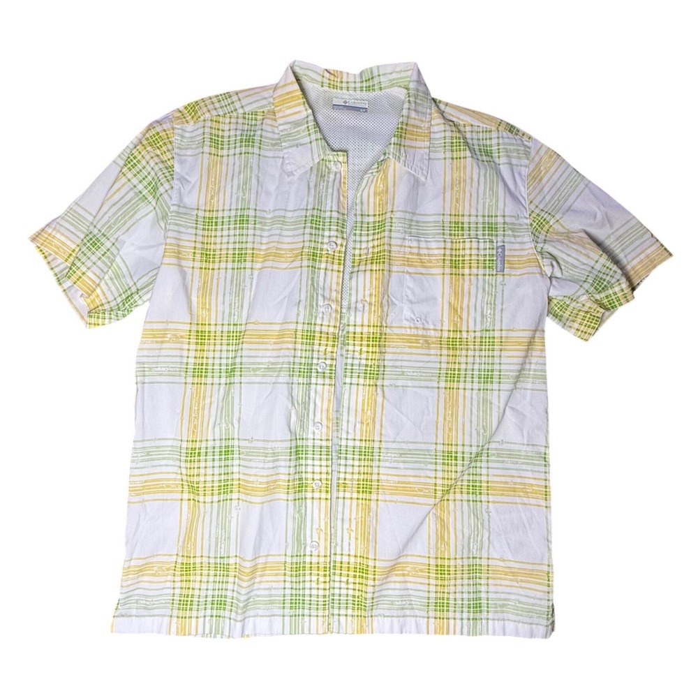 Columbia Sportswear Plaid Button Up Short Sleeve Shirt Mens‎ Sz Small